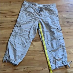 Loft khaki cargo capri pants